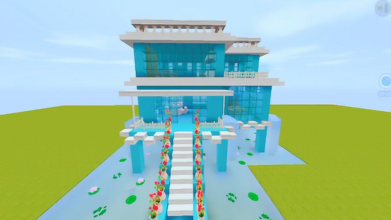 迷你世界一栋漂亮水上别墅教程