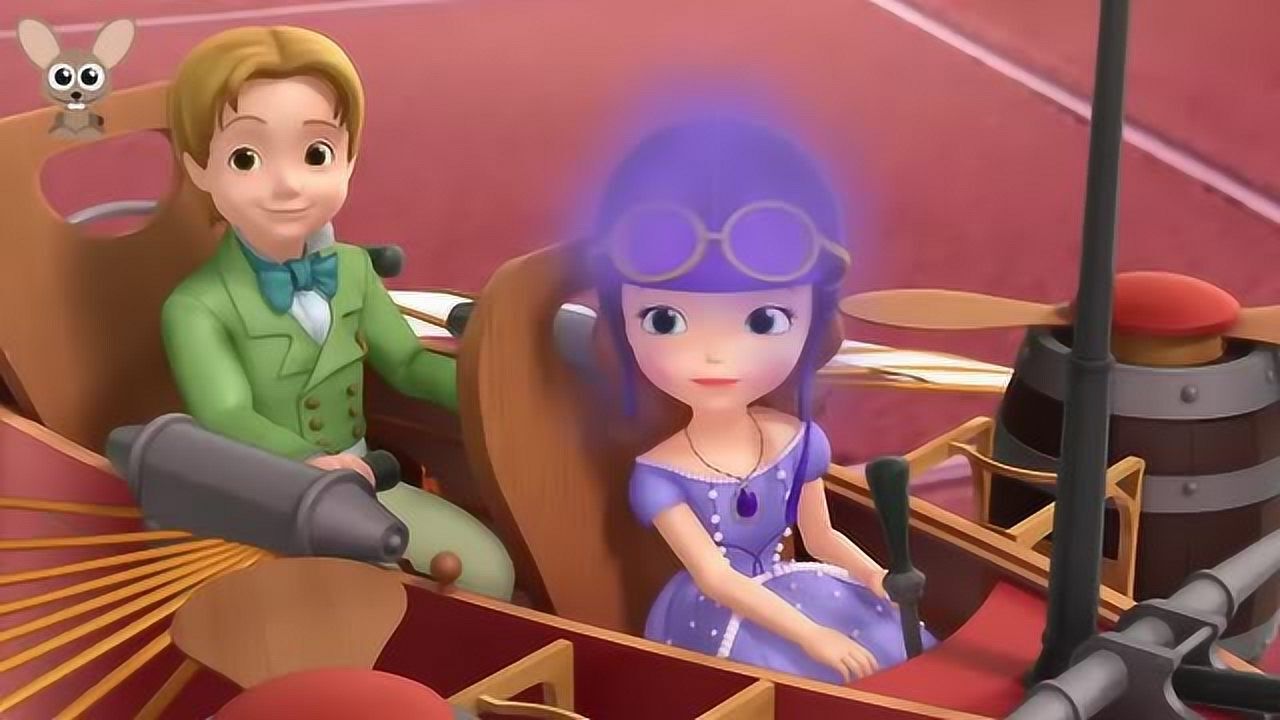 小公主苏菲亚小公主和小王子正坐在飞车上呢