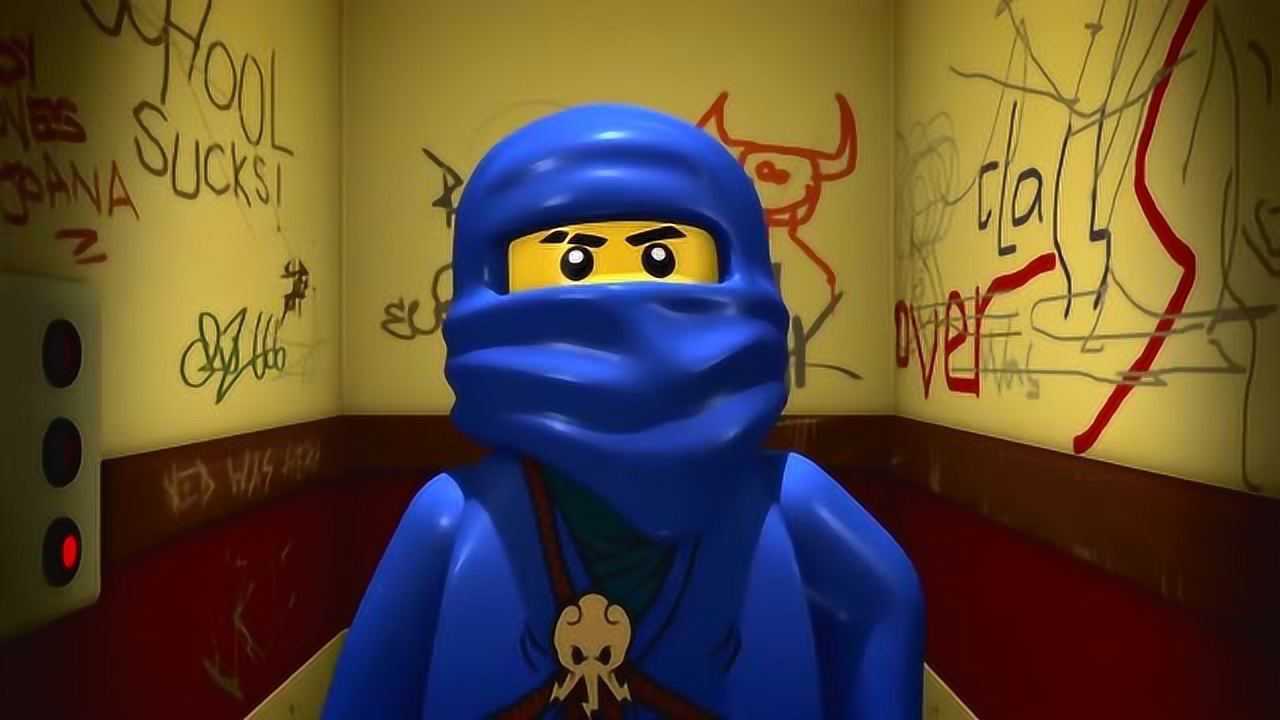 乐高幻影忍者其他忍者都用旋转术上楼杰一个人默默的坐电梯上楼