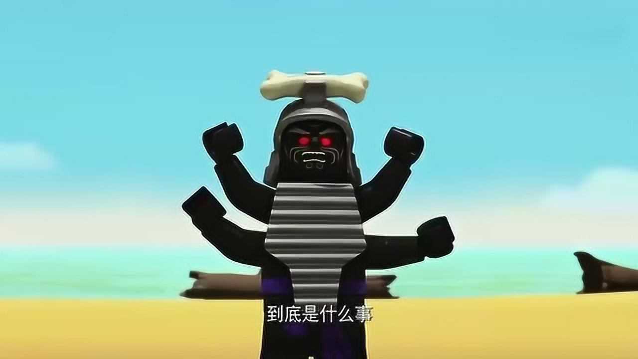 乐高幻影忍者加满都登上黑暗之岛劳埃德用计策消灭了石像武士