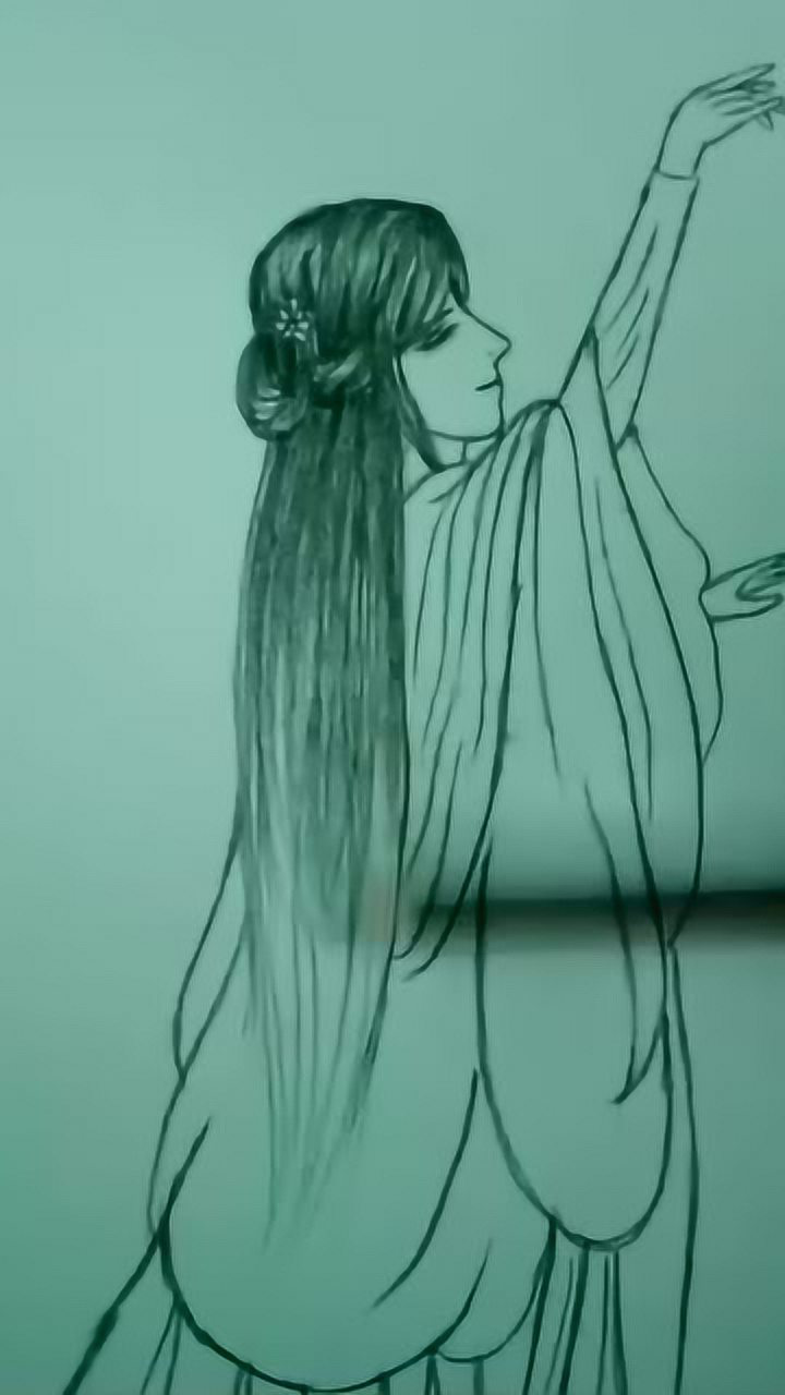 绘画:教你画古装美女侧脸,很漂亮的