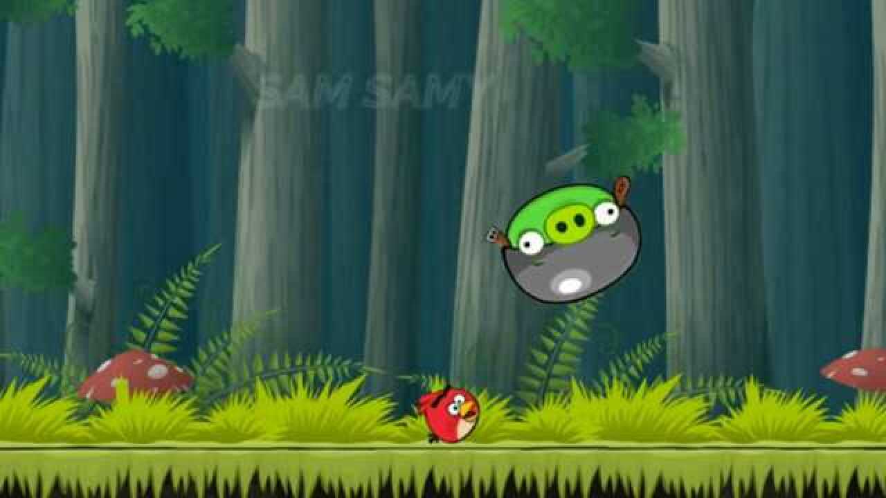 红球闯关4:愤怒的小鸟挑战红球闯关 绿皮猪扮演黑魔王