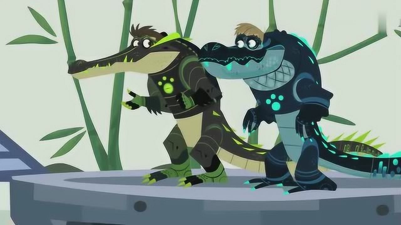 动物兄弟:动物兄弟变身大鳄鱼,一个是绿色一个是蓝色,太帅了!