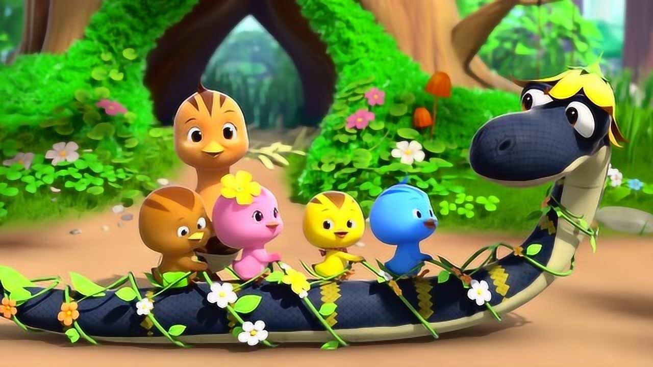 萌鸡小队2:小鸡们坐着火车唱着歌,好开心啊