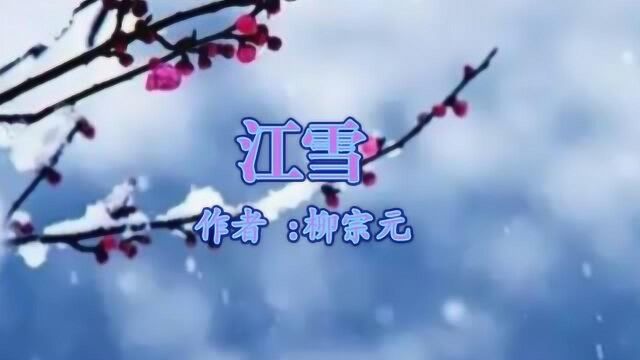 《江雪》柳宗元 视频朗诵“孤舟蓑笠翁 独钓寒江雪”