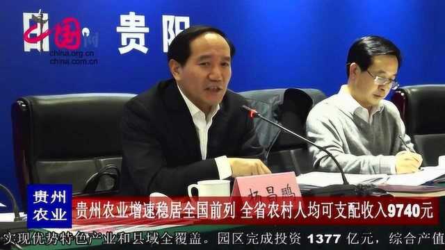 贵州农业增速稳居全国前列 全省农村人均可支配收入9740元