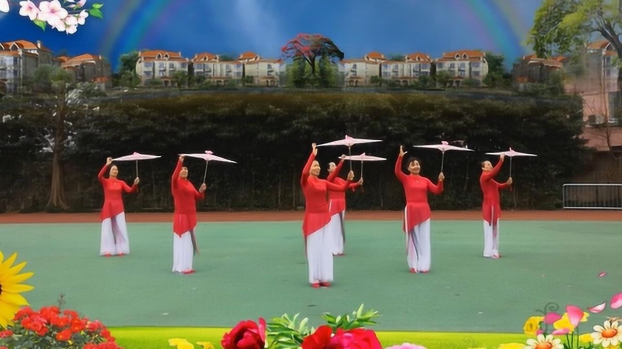 6人变队形古典舞伞舞《影》辣妈舞姿娇羞可爱,真迷人