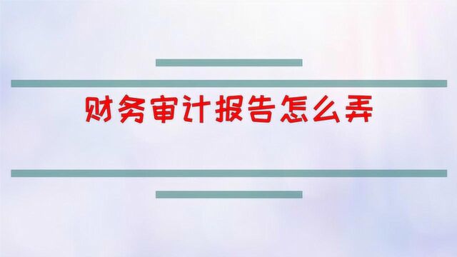 财务审计报告怎么弄?