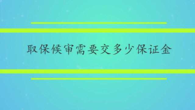 取保候审需要交多少保证金