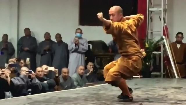 少林武僧现场演示八级拳,拳法招式犀利,看得我心惊肉跳