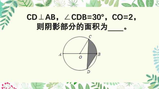 求圆中阴影部分面积,考查了几个重要知识点,初中生一定要掌握啊