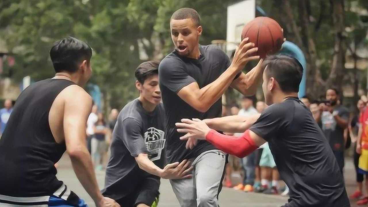 库里打野球有多劲爆?开启"库日天模式"狂砍43分,跟玩似的!