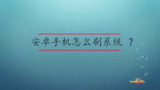 安卓手机怎么刷系统?