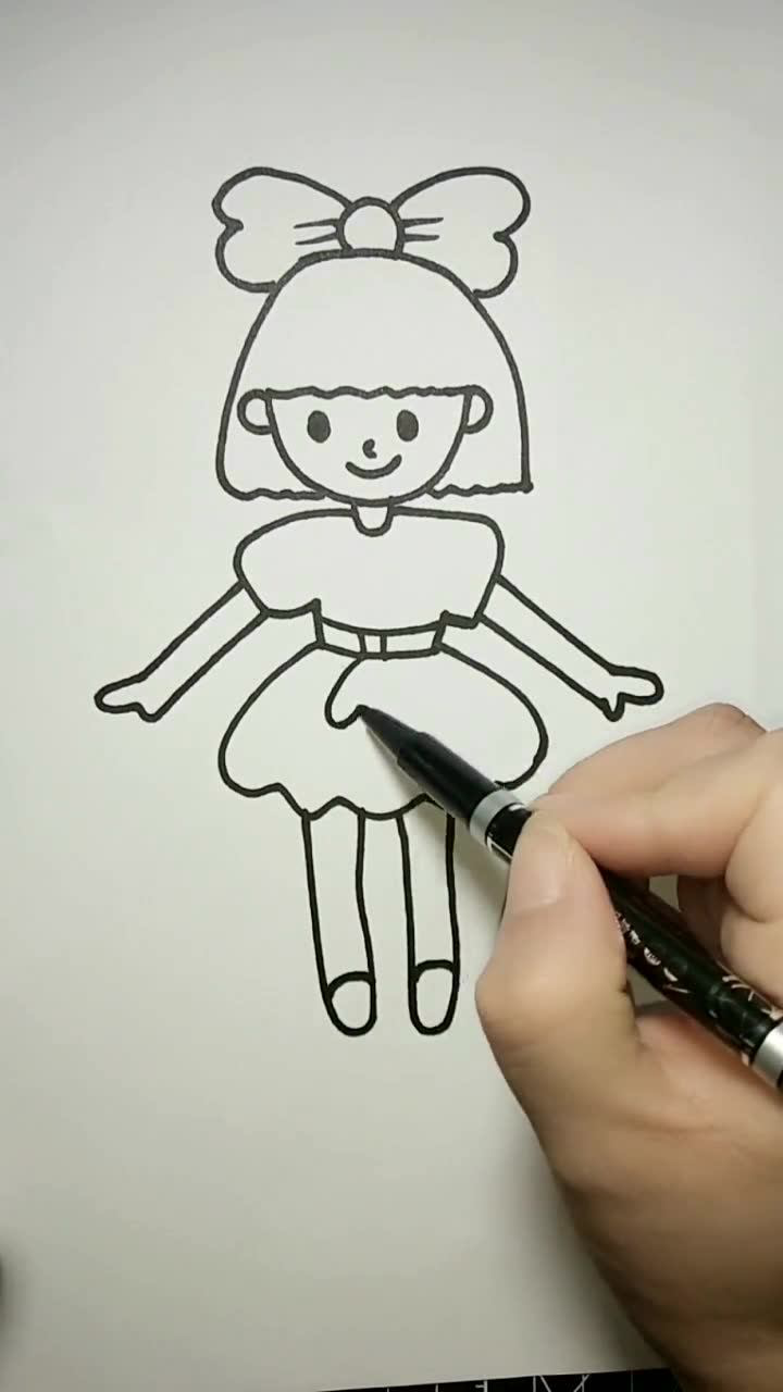 画一个漂亮的小女孩