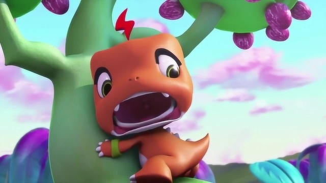 恐龙来了:暴宝摘果实却不料遭小蜜蜂暗算,太倒霉了