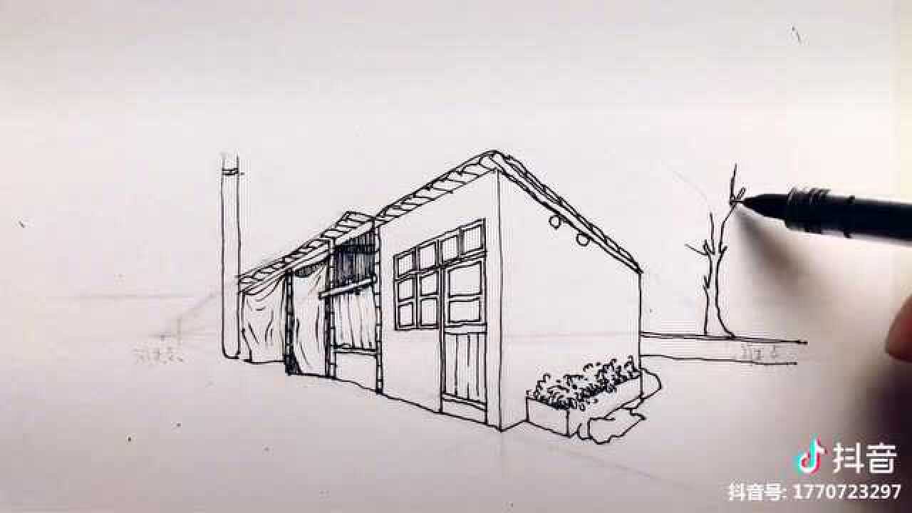 风景画两点透视实践示范2_腾讯视频
