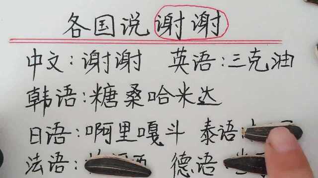 趣味语言:各国怎样说“谢谢”