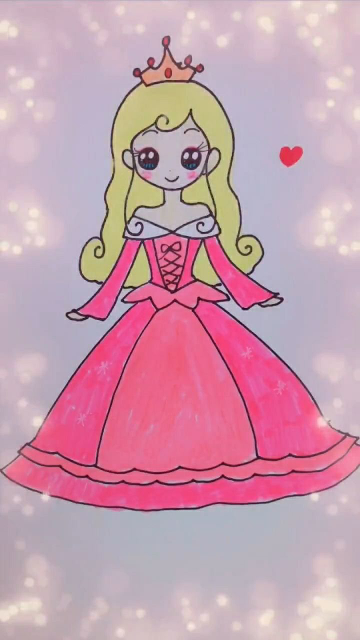 皇冠公主简笔画,简单易学好上手,还不快点学起来