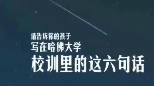 哈佛大学校训的6句话,看一遍激励一遍,保存给自己的孩子看吧!