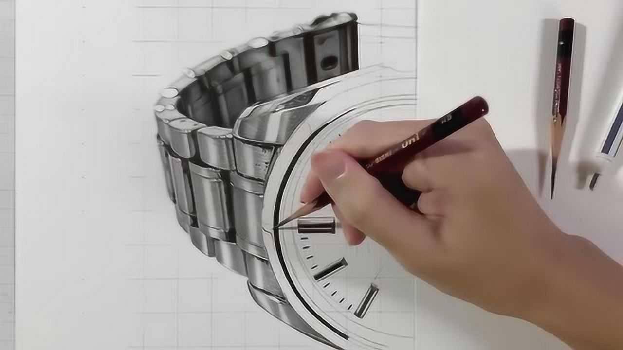 铅笔素描手表,太厉害了