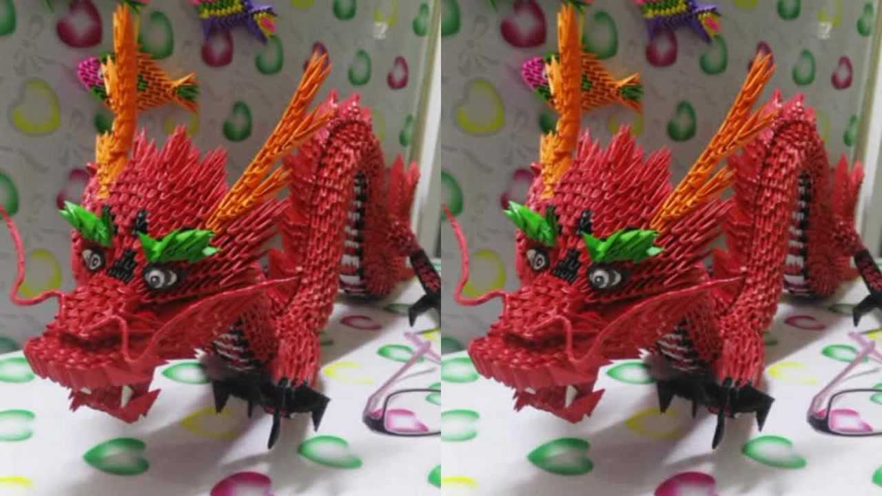 纸艺三角插作品龙