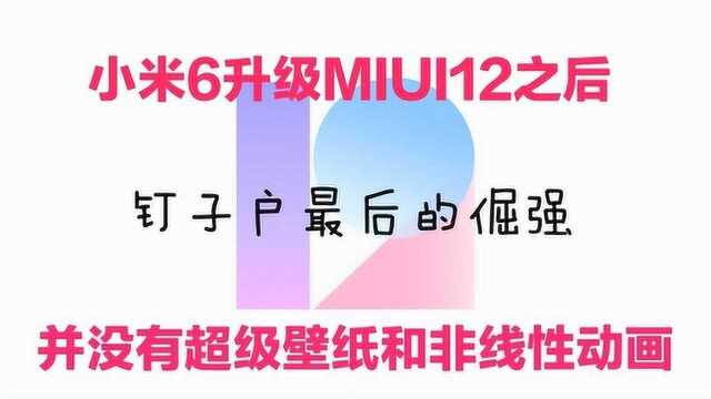 钉子户最后的倔强,小米6升级MIUI12后发现三大问题