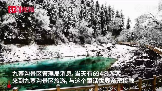 四月的九寨又下雪了,一场大雪把九寨带回了“冰雪童话世界”