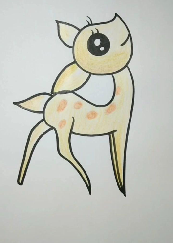 教大家画一只漂亮的小梅花鹿,简单的画法保证你一看就会