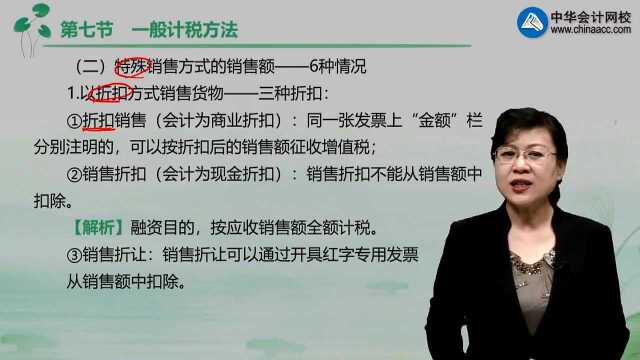 税务师《税法一》知识点:以折扣方式销售货物的销售额