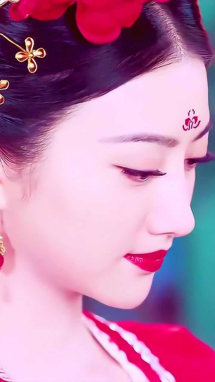 景甜的盛世美颜一袭红衣高贵典雅气场太强了