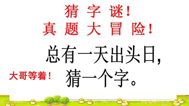 猜字谜:总有一天出头日猜一个字,隔壁大哥说我总会成功!