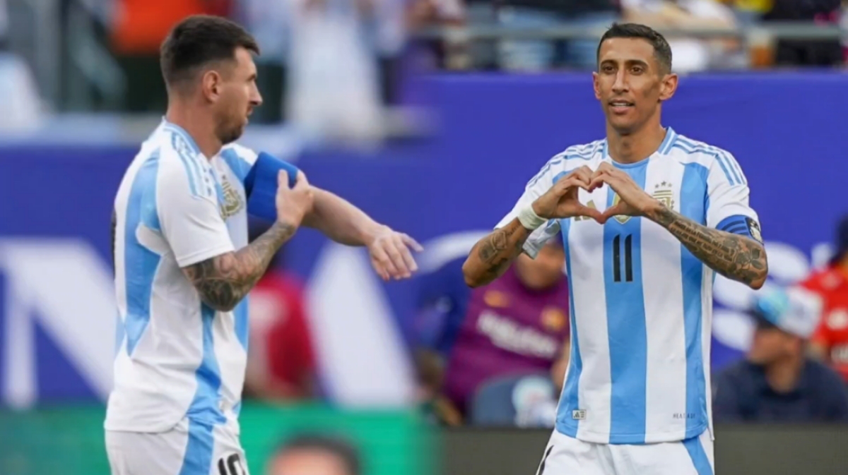 美洲杯热身阿根廷1-0厄瓜多尔:迪马利亚制胜,梅西替补登场定位球高射