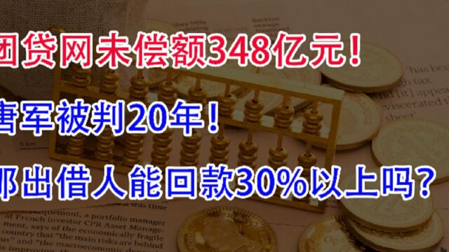 团贷网未偿额348亿元,唐军被判20年,那出借人能回款30%以上吗?