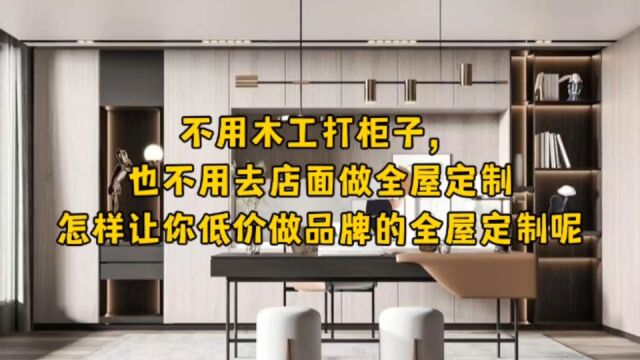 不用木工打柜子,有不用全屋定制,如何用低价做一线品牌全屋定制