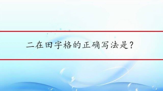 二在田字格的正确写法是?