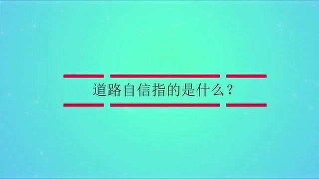 道路自信指的是什么?