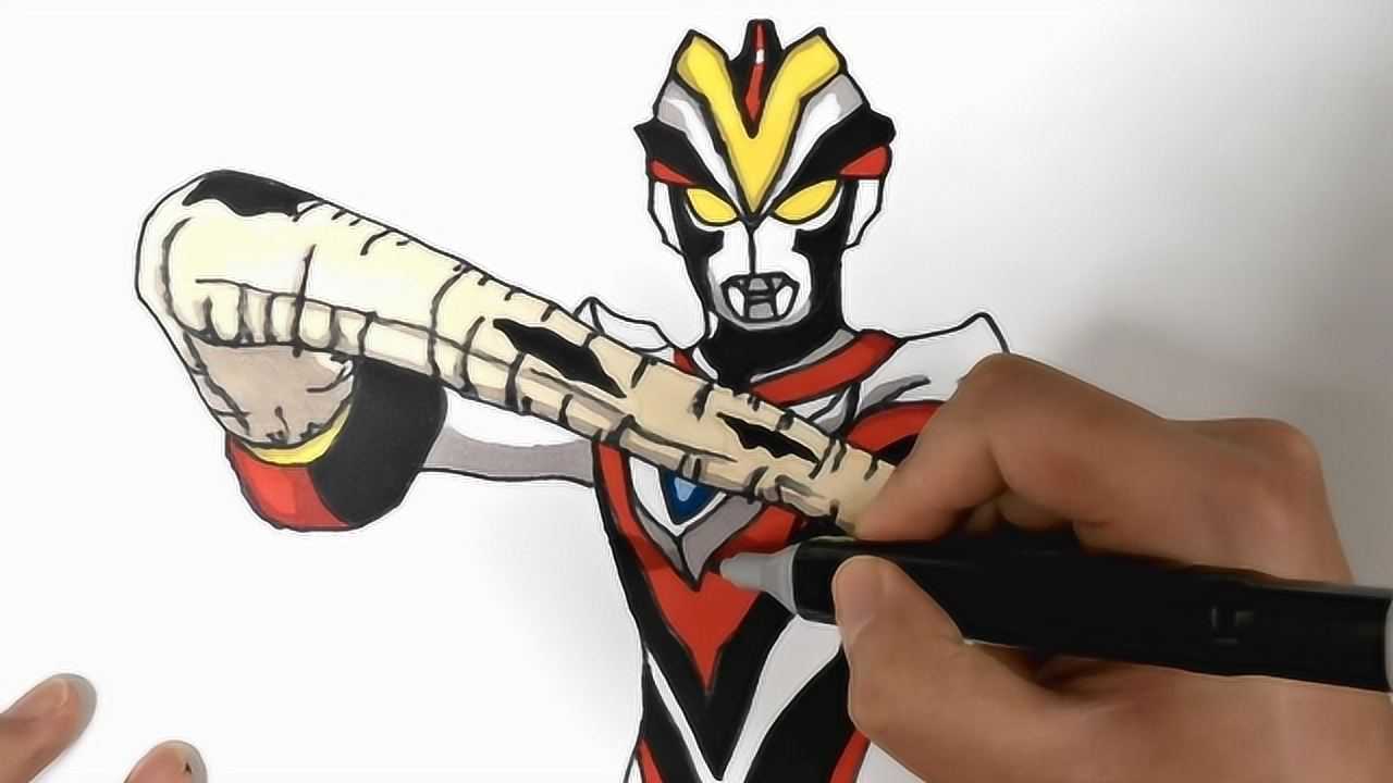 画维克特利奥特曼,艾雷王扫尾雷电攻击!奥特曼简笔画大全