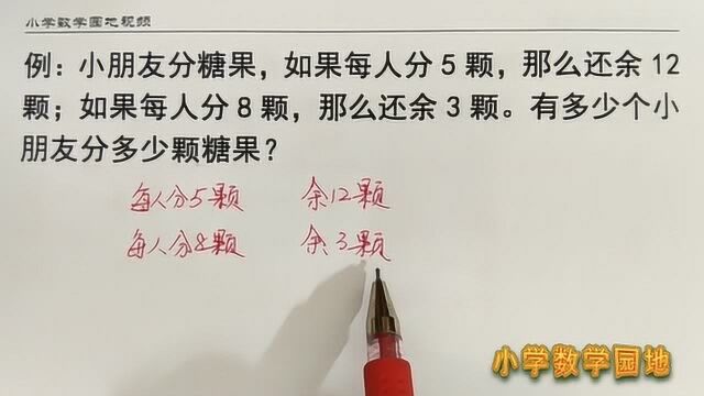 小学数学四年级奥数辅导课堂 盈亏问题中的同余问题并不难 要理解