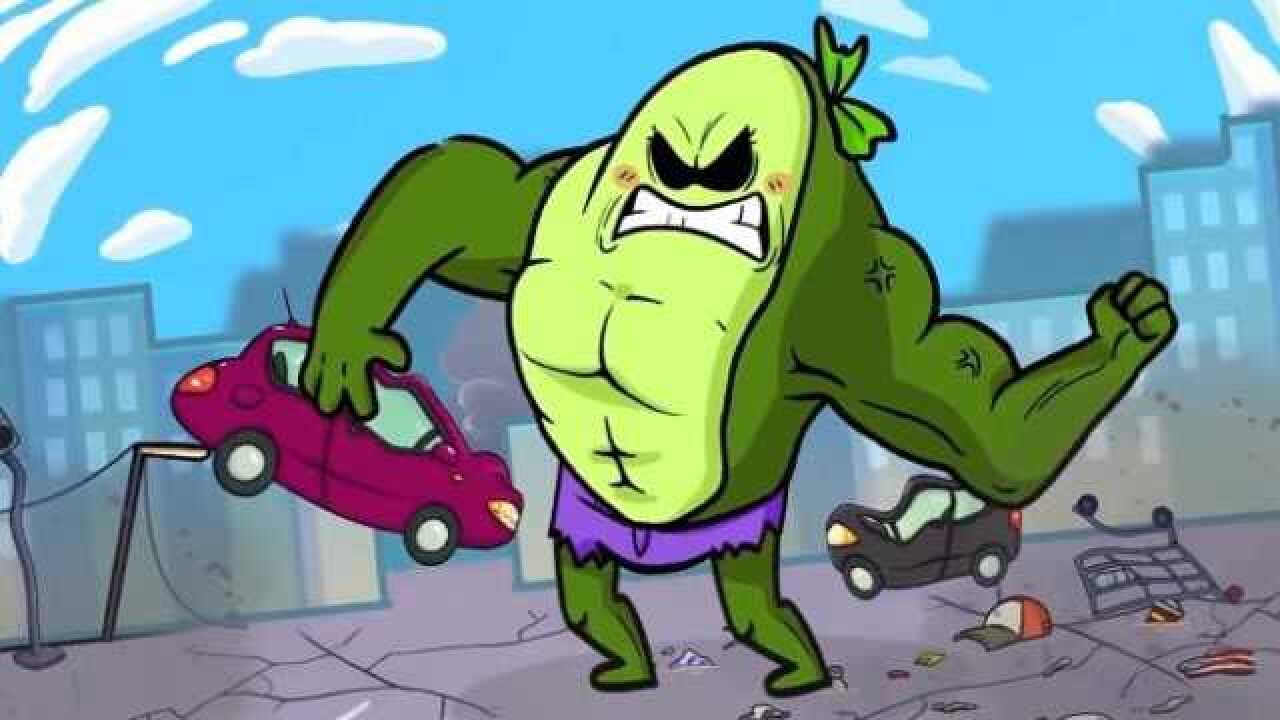 巨人女孩疯狂毁坏城市男孩拿出高跟鞋女孩立刻恢复了理智