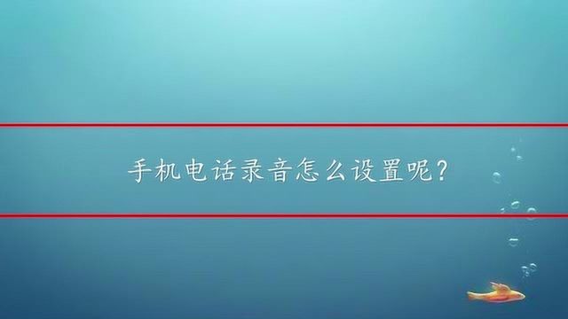 手机电话录音怎么设置呢?