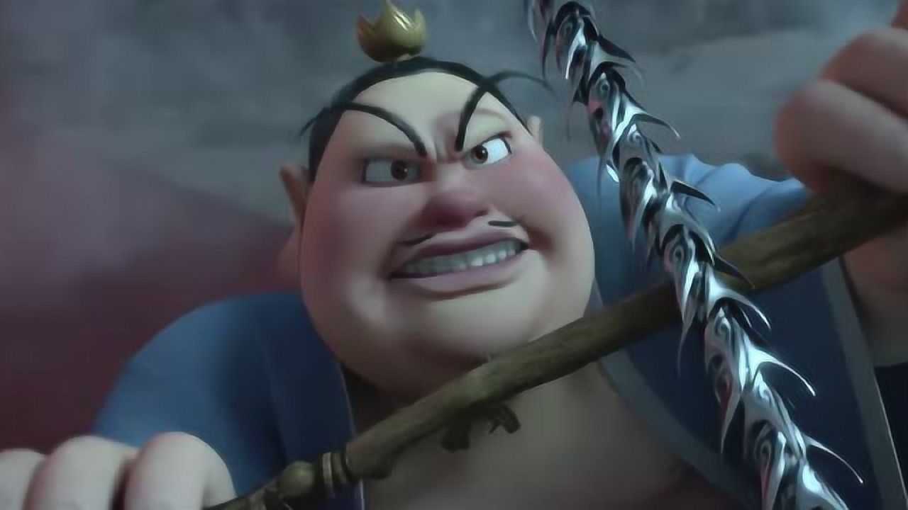 哪吒之魔童降世:哪吒小小身板挡住了龙太子的冰锤,救了父母他们两!