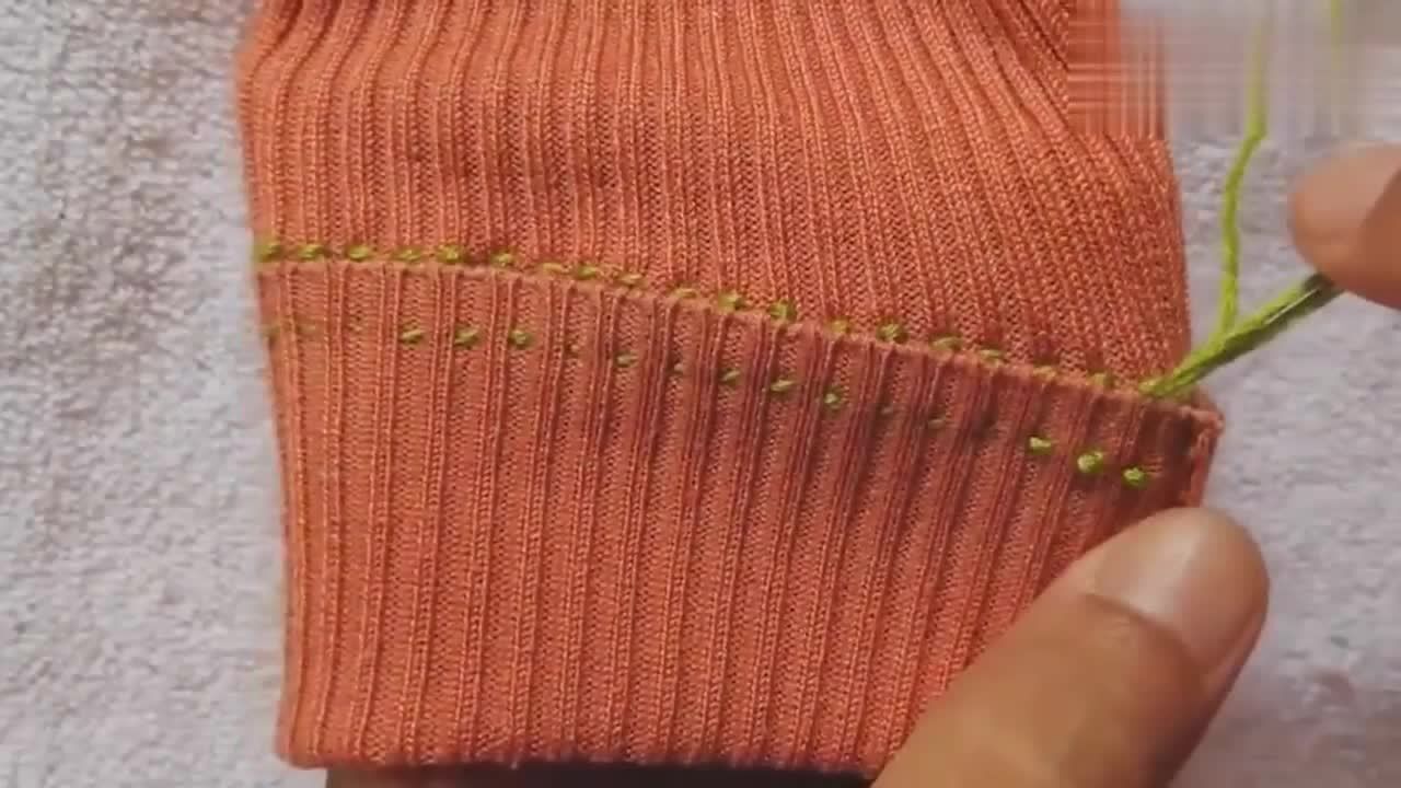 毛衣锁边针法视频教程:方法简单既有弹力又漂亮_腾讯视频