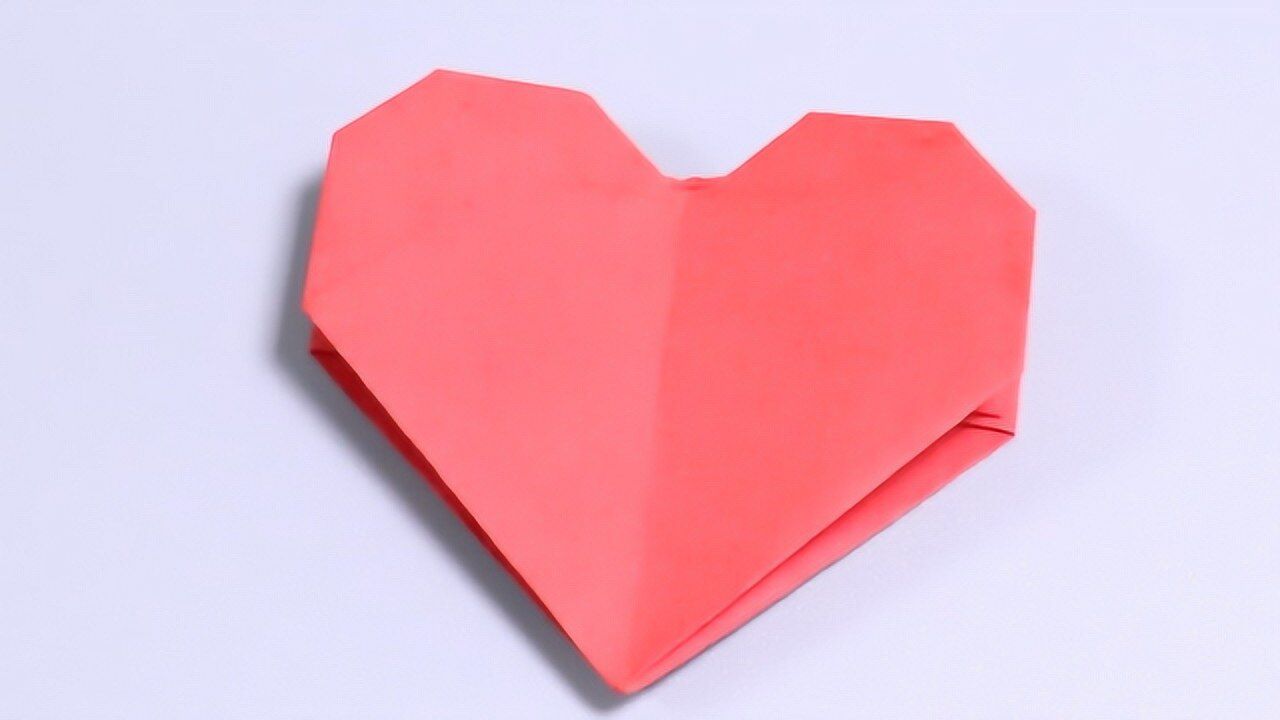 教你用一张纸折纸爱心,手工制作超简单,心形的原来也这么简单
