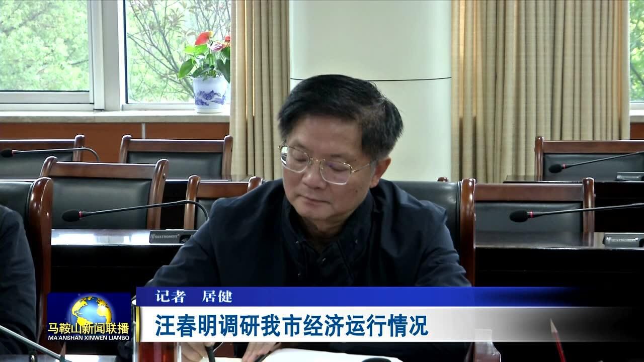 安徽省政府副秘书长汪春明调研马鞍山市经济运行情况