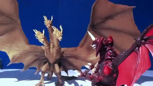 戴魔与基多拉对战基多拉占据绝对优势哥斯拉才能抗衡