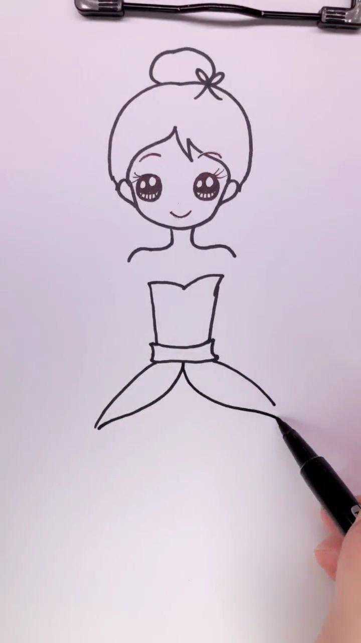 可爱小公主简笔画教程来了有喜欢的吗