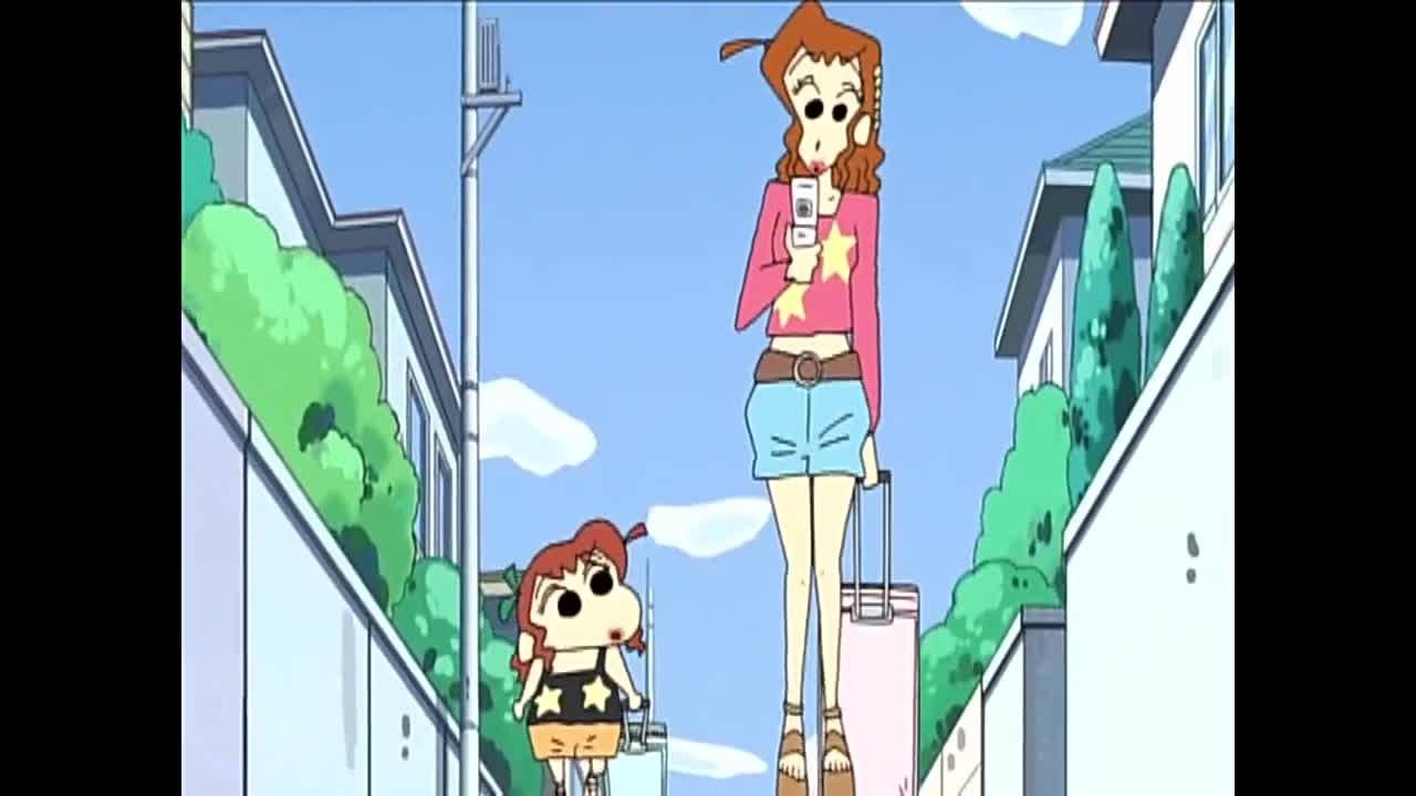 蜡笔小新第五季:喜欢穿厚底高跟鞋的母女,依然走在时尚的最前沿