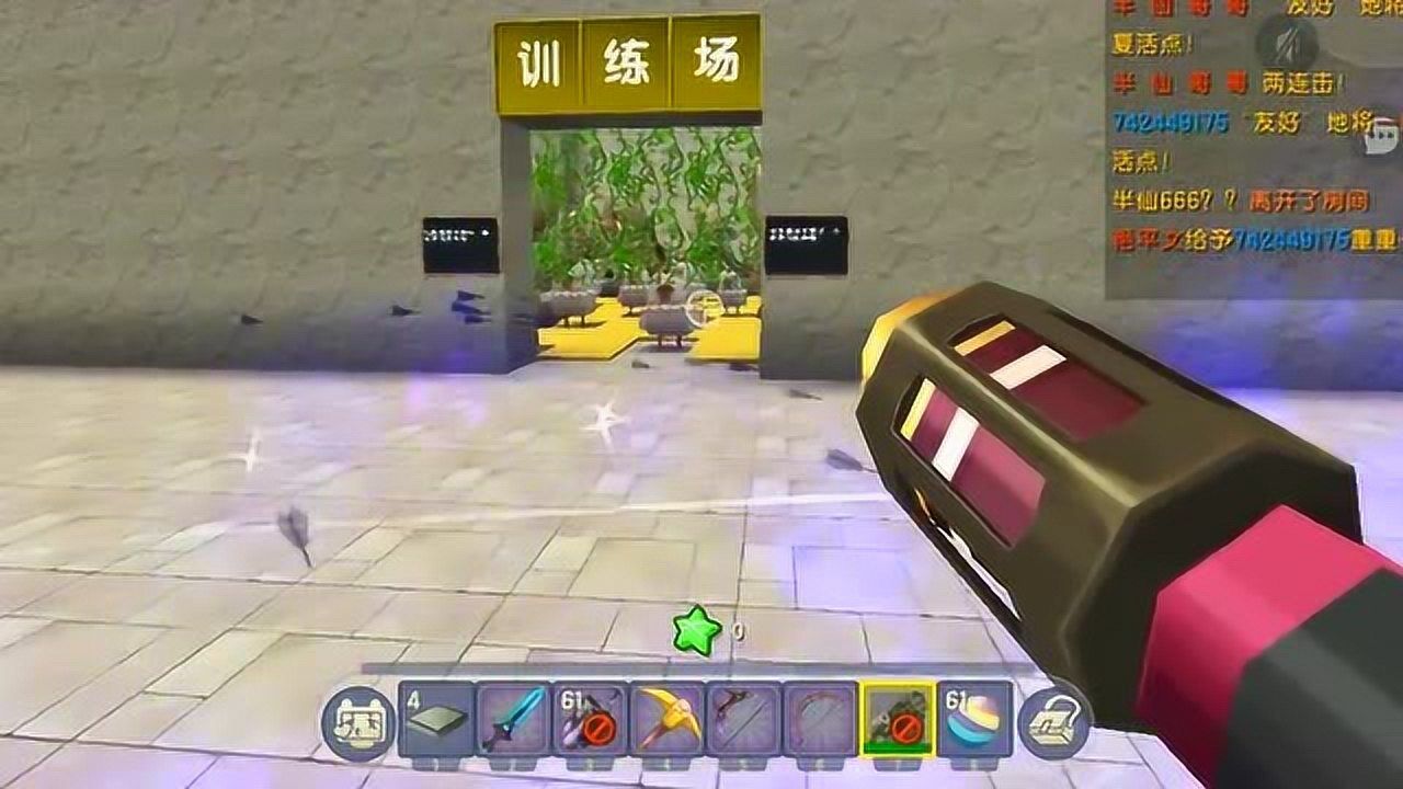 迷你世界游戏,半仙拿着爆竹满图的丢,门都要炸没了