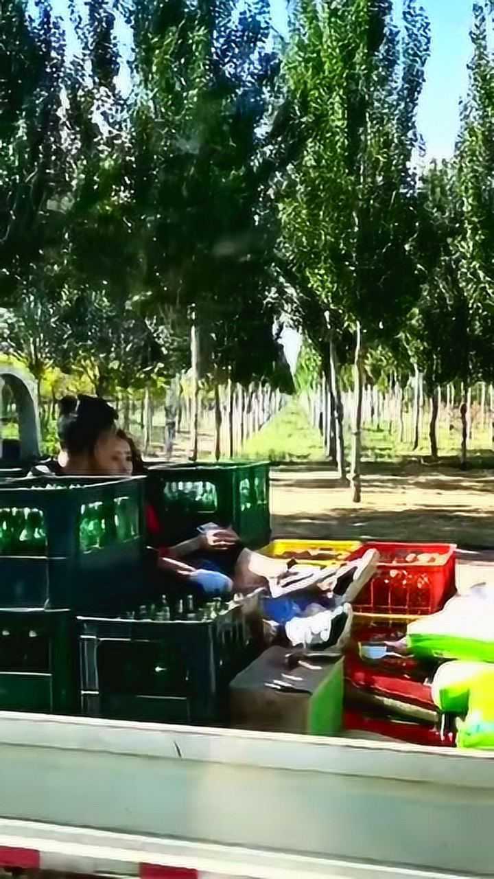 踩箱喝已经不能解决问题了这对情侣只好坐在啤酒车上谈恋爱