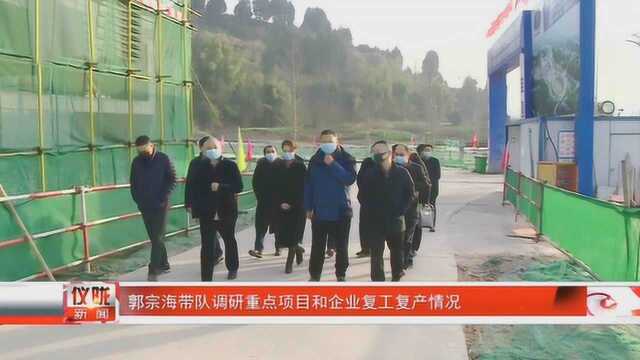 郭宗海带队调研重点项目和企业复工复产情况